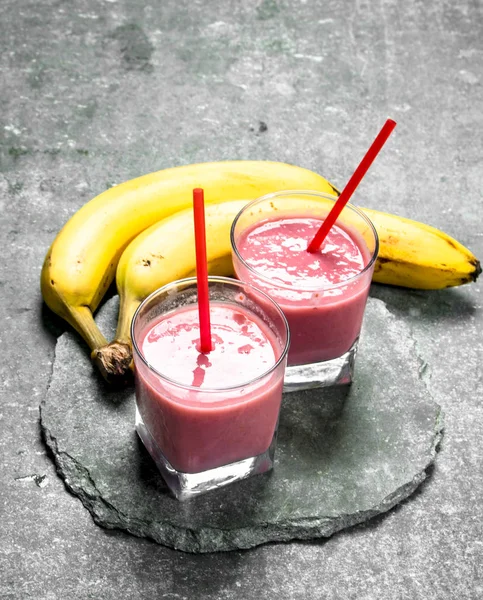 Batido Fruta Fresca Sobre Fondo Rústico — Foto de Stock