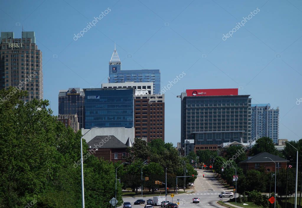 RALEIGH,NC/USA - 5-11-2018: View of downtown Raleigh, NC, looking North