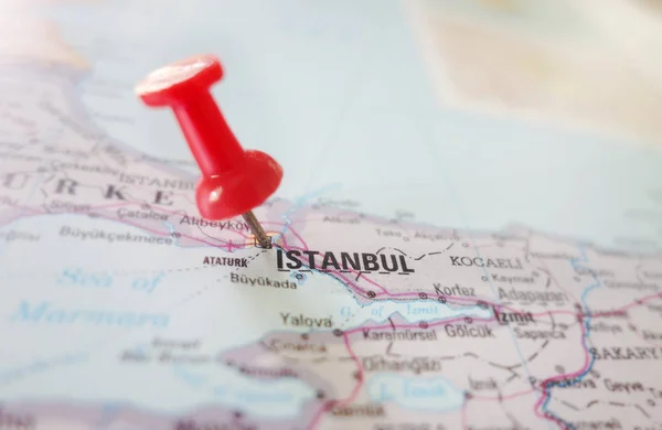 Map Showing Istanbul Turkey Red Pin — Stock Photo, Image