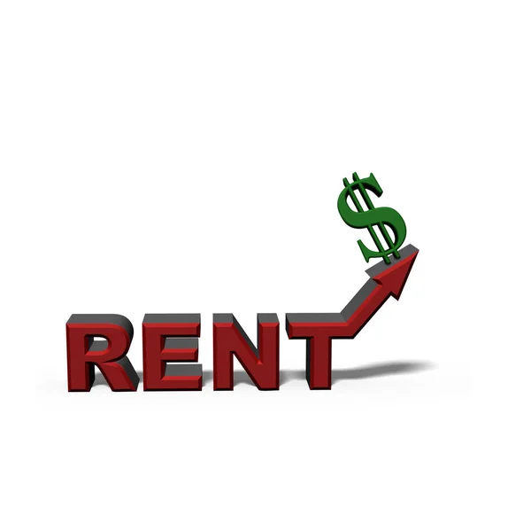 Illustration Upward Pointing Rent Arrow Dollar Sign — Stock Photo, Image