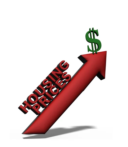 Illustration Housing Prices Arrow Dollar Sign — Stock Photo, Image