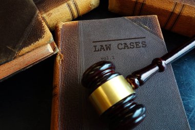 Law Cases law books and legal gavel                                clipart