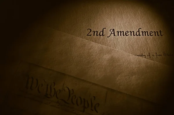 2Nd Amendment Constitution Text Parchment Paper — Stock Photo, Image