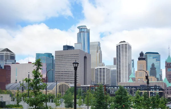 Vista Dello Skyline Nel Centro Minneapolis — Foto Stock