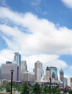 Şehir Minneapolis manzarası görünümünü