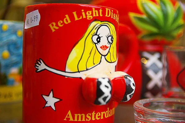 Amsterdam Nederländerna 2008 Souvenirer Amsterdams Red Light District — Stockfoto