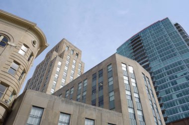 Şehir merkezindeki Durham, Nc tarihi ve yeni binaların görünümünü                               