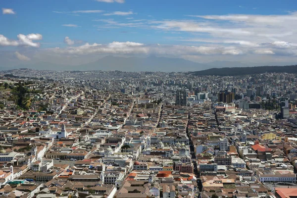 Utsikt Över Quito Ecuador Från Panecillo Som Har Utsikt Över — Stockfoto