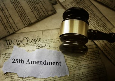 25th Amendment news headline on US Constitution                               clipart