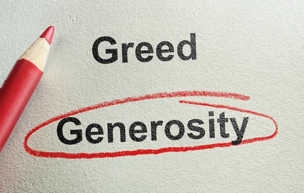 Generosity and Greed — Stock Photo, Image