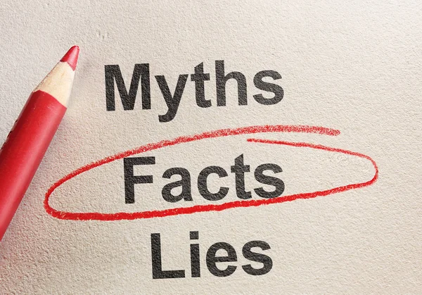 Factos Mentiras e mitos — Fotografia de Stock