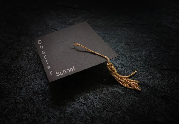 Charter School graduation cap — Stock Photo, Image