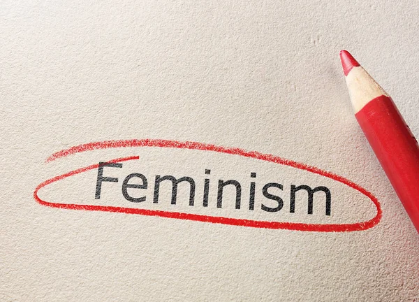 フェミニズムの赤い円 — ストック写真