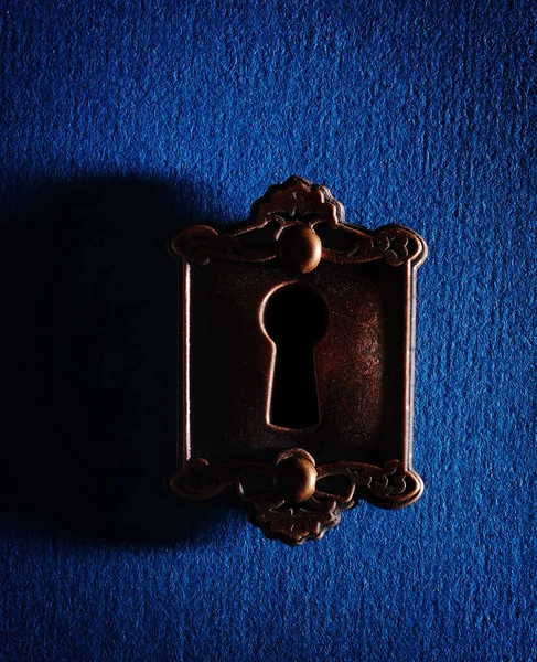 Fechadura velha em azul — Fotografia de Stock