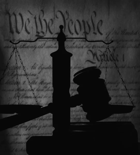 Gavel juridique et Constitution américaine — Photo