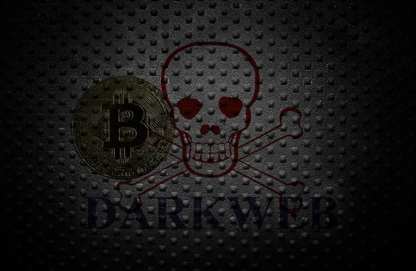 Bitcoin conceito darkweb — Fotografia de Stock