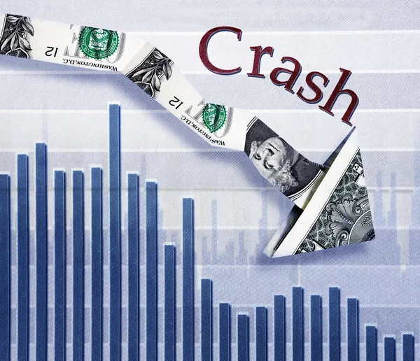Stock market dollar crash — Stock Photo, Image