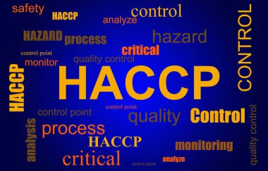 Haccp gıda güvenliği süreci kelime bulut