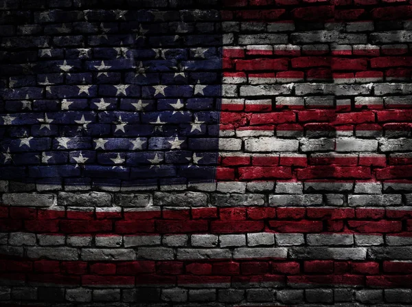 Tijolos bandeira dos EUA — Fotografia de Stock