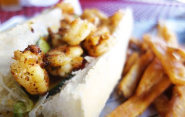 New Orleans karides Po Boy sandviç