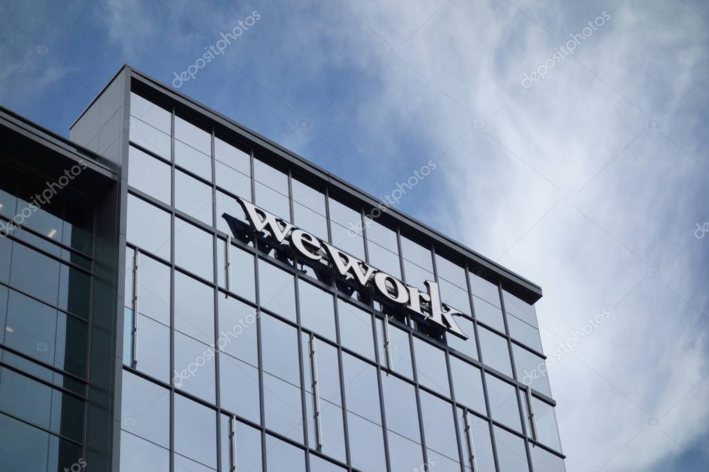 RALEIGH,NC/USA - 09-04-2019: wework offices, which offers shared coworking space for individuals and companies
