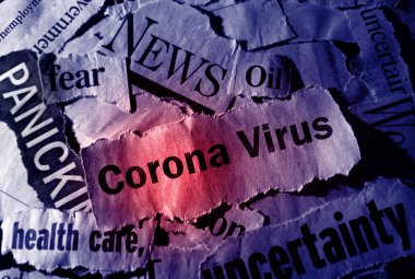 Kırmızılı Corona Virüsü haberleri ve çeşitli olumsuz haber başlıkları.