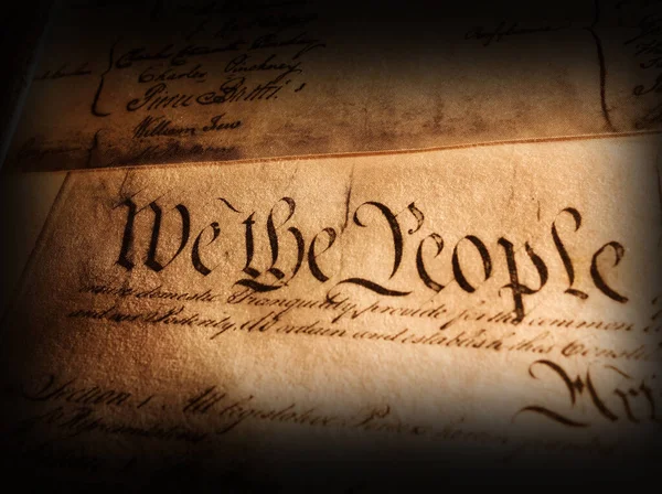 Constitution Des États Unis Avec People Signatures — Photo
