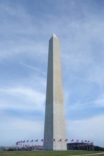 Washington Monument Surrounded American Flags — Stock Photo, Image