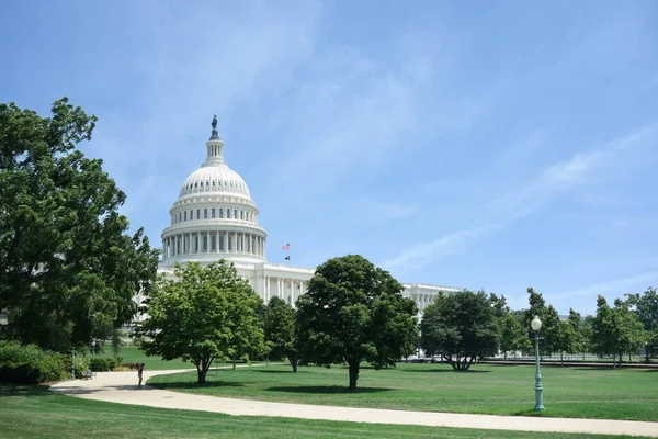 Vista Del Capitolio Césped Washington —  Fotos de Stock