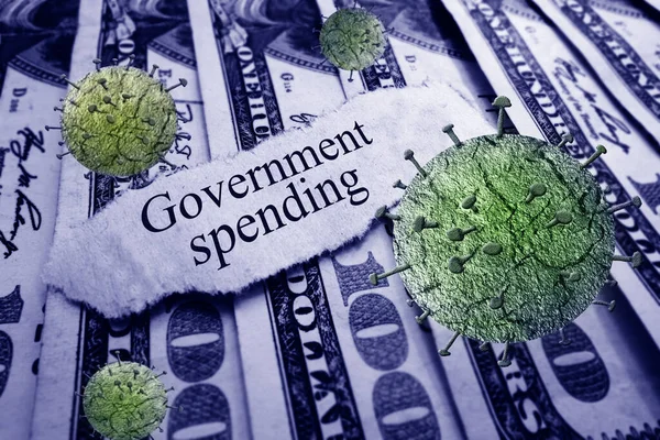 Government Spending Newspaper Headline Coronavirus Money — Stock Photo, Image