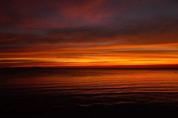 Crepúsculo Crepúsculo Mar Praia Pattaya Chonburi Tailândia Para Fundo Natureza — Fotografia de Stock