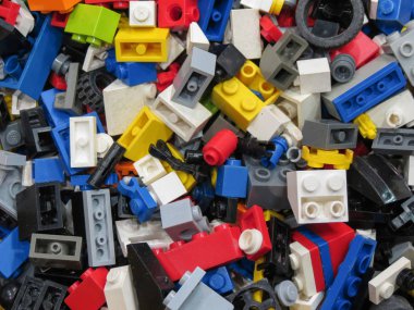 Prague, Çek Cumhuriyeti - yaklaşık Aralık 2017: Lego tuğla arka plan