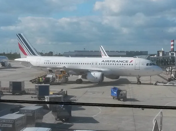 Париж Франция Circa May 2015 Air France Airbus A320 Припаркован — стоковое фото