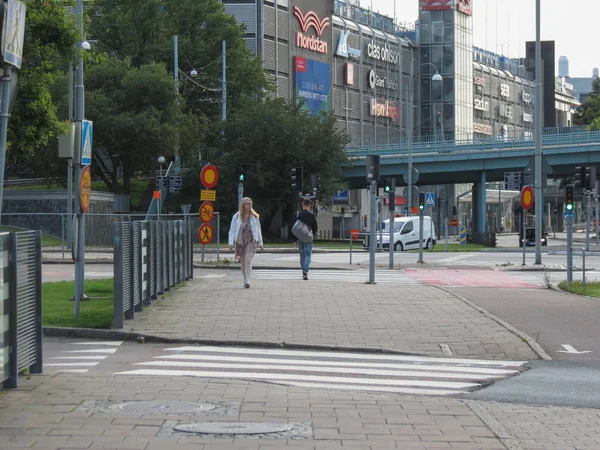 Goteburg Zweden Circa Augustus 2017 Zebrapad Met Mensen — Stockfoto