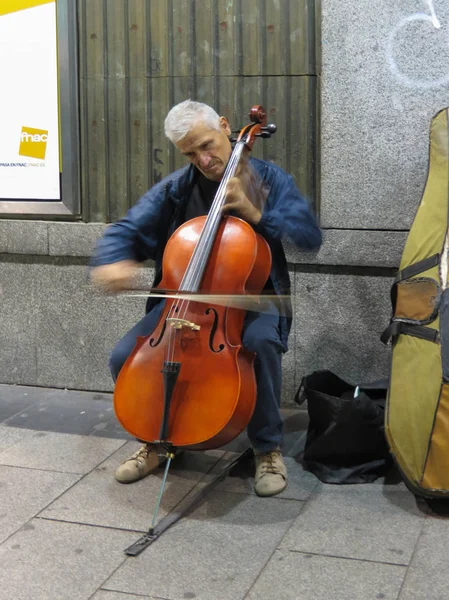 Madrid Španělsko Cca Října 2017 Neidentifikovaný Violoncellový Hráče — Stock fotografie