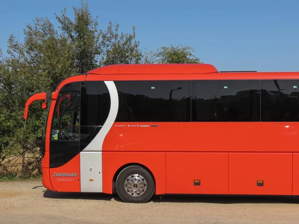 Toledo España Circa Octubre 2017 Autobús Rojo Zamorano Estacionado Las — Foto de Stock