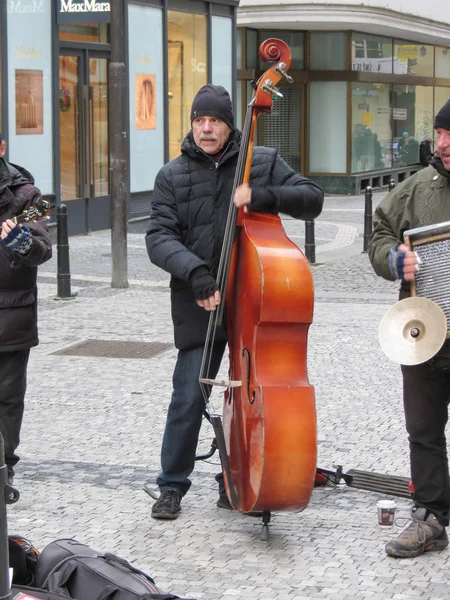 Prague Czech Republic Circa December 2017 Unidentified Street Musicians Prague — Stock Photo, Image