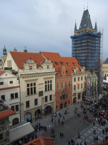 Prague República Checa Circa Dezembro 2017 Praça Cidade Velha Com — Fotografia de Stock