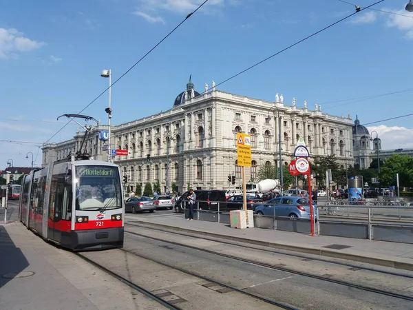 Vienna Austria Circa May 2018 Museumsquartier Meaning Museums Quarter Tram — Stock Photo, Image