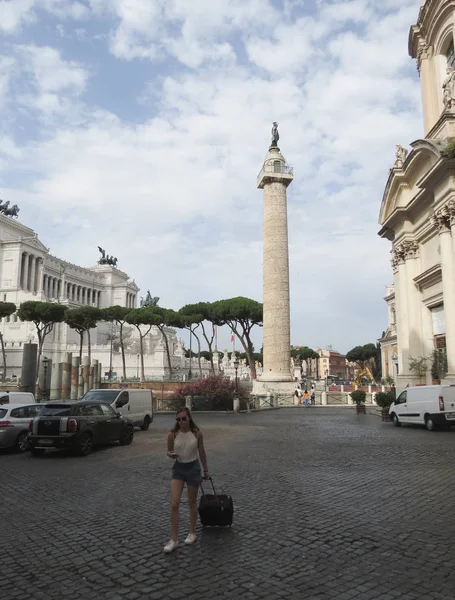 Рим Италия Circa Июль 2016 Колонна Траяна Означает Колонну Траяна — стоковое фото