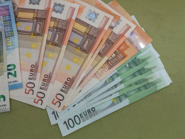 Pieniądze Banknotów Euro Eur Waluta Unii Europejskiej — Zdjęcie stockowe