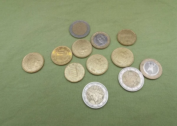 Euro Coins Eur Валюта Європейського Союзу — стокове фото