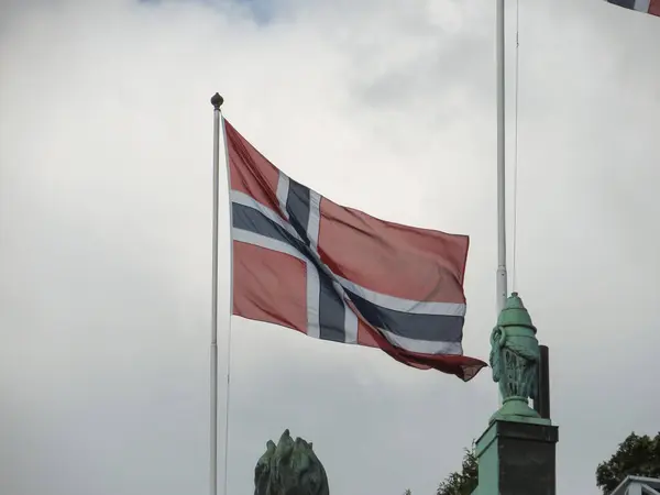 Национальный Флаг Норвегии Европы — стоковое фото