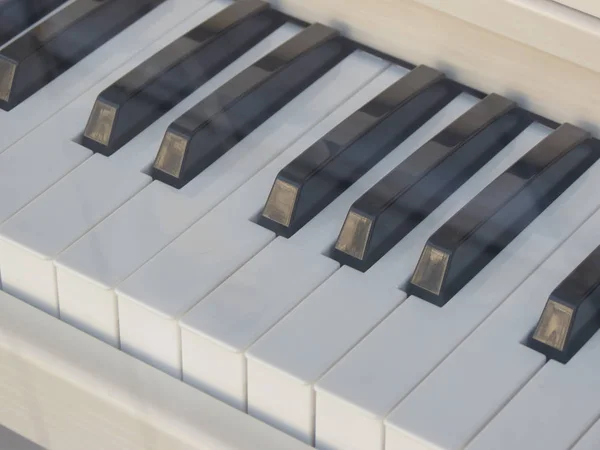 Zongora Aka Zongora Billentyűzet Közelről Perspektíva — Stock Fotó