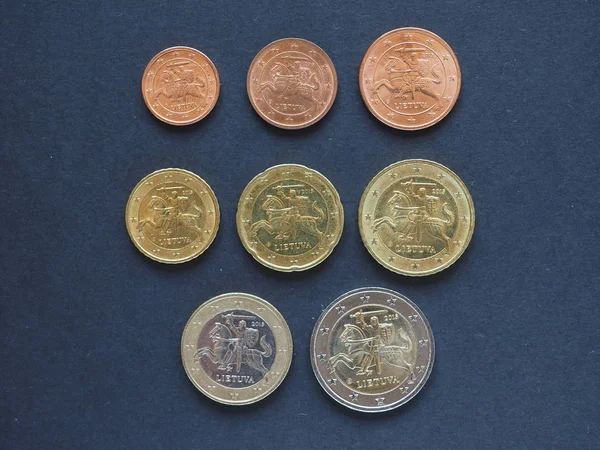 Euro Coins Money Eur Moneda Unión Europea Publicada Por Lituania — Foto de Stock