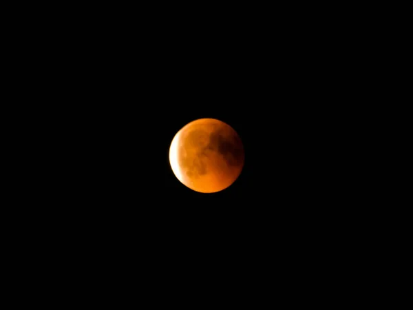 Roter Mond Teleskop Während Der Mondfinsternis Wenn Der Mond Hinter — Stockfoto