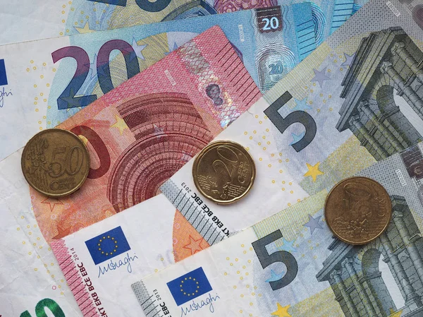 Billets Pièces Euros Eur Monnaie Union Européenne — Photo