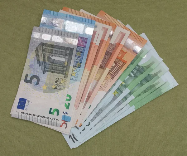Notas Euro Moeda Eur Moeda União Europeia — Fotografia de Stock