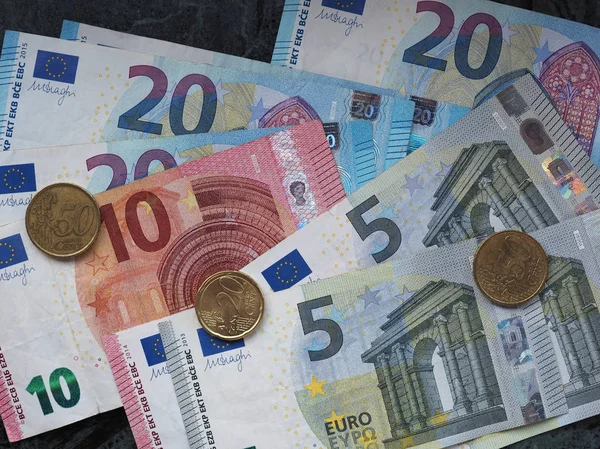Billets Pièces Euros Eur Monnaie Union Européenne — Photo