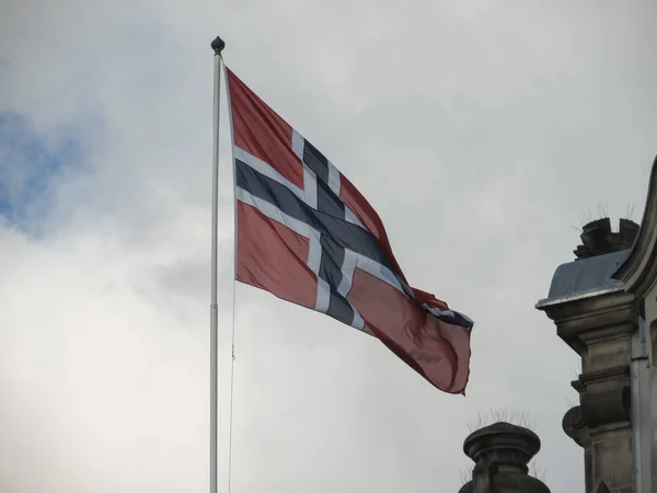 Norges Nationella Flagga Europa — Stockfoto